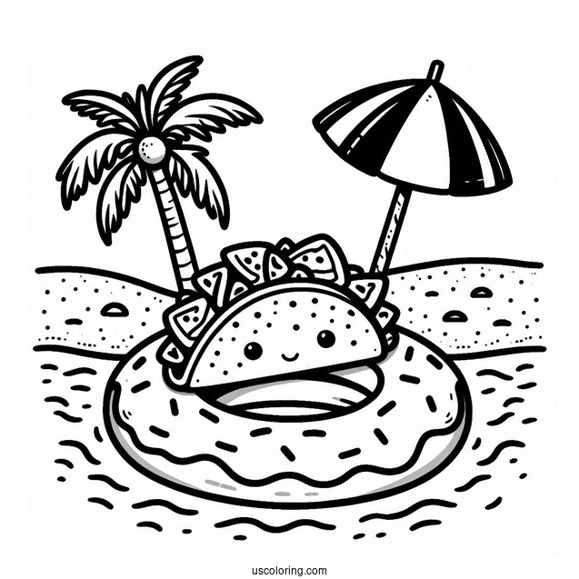 Taco On A Donut Float At The Beach