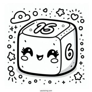 Smiling 16 Numberblocks Coloring Page