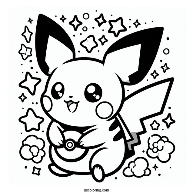 Pichu Coloring Page With Pikachu And Raichu