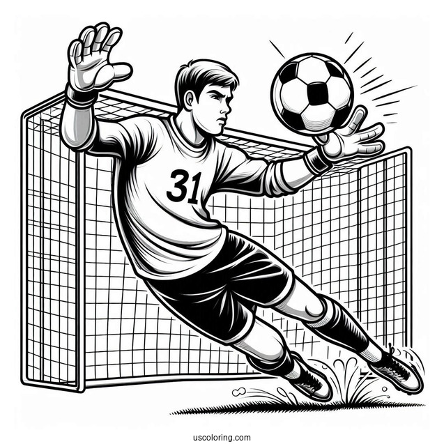 Soccer Goal Keeper Catching a Ball