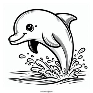 Smiling Dolphin Splashing In Water