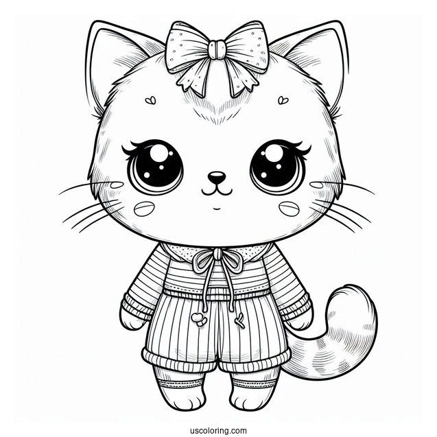 Cat With Clothes Standing Up