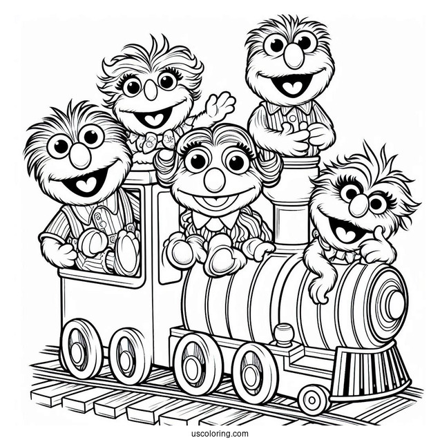 Baby Muppets Coloring Page Of Riding The Train