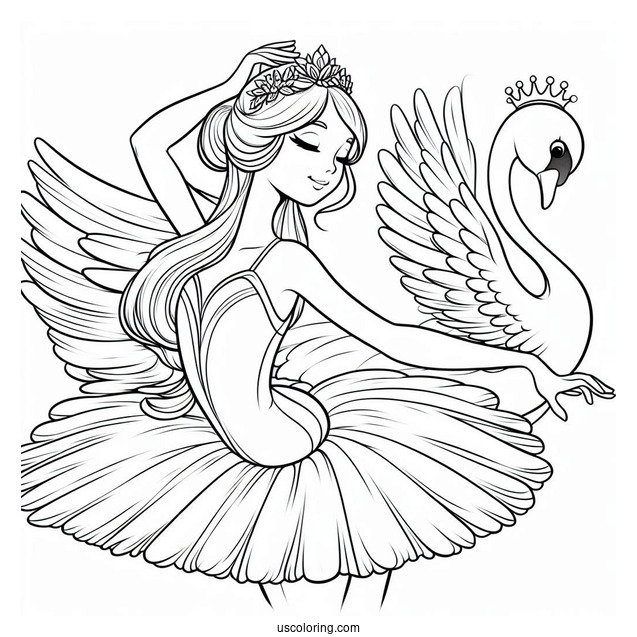 Swan Lake Ballerinas Coloring Page
