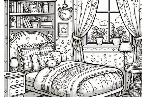 Bedroom Coloring Pages Featured Image v2