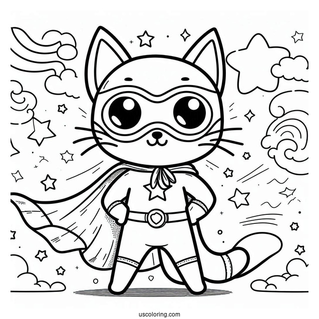 Superhero Pete The Cat Coloring Sheet For Kids