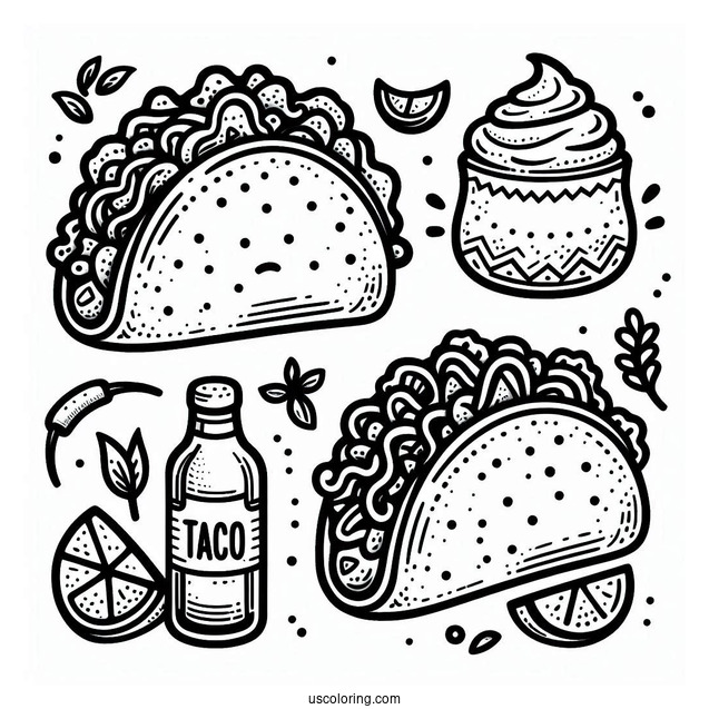 Taco Coloring Page Bell Logo