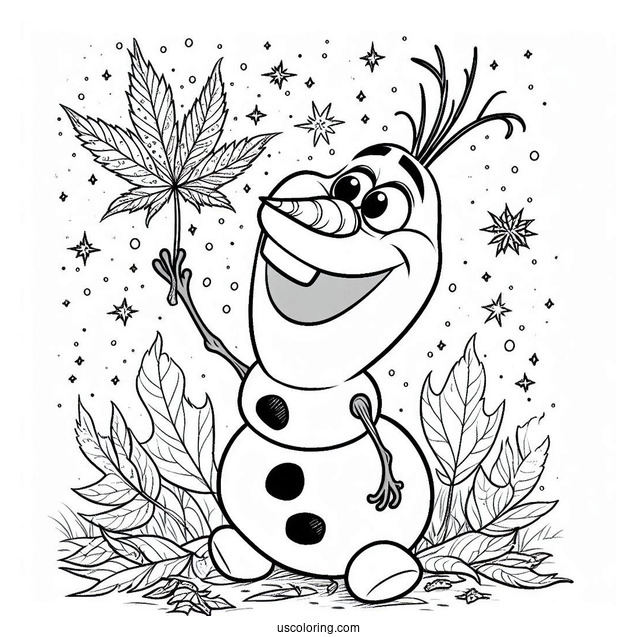 Magical Olaf With Autumn Leaves_