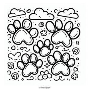 Paw Prints For Preschoolers To Color