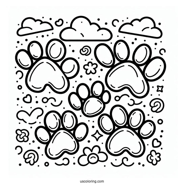 Paw Prints For Preschoolers To Color