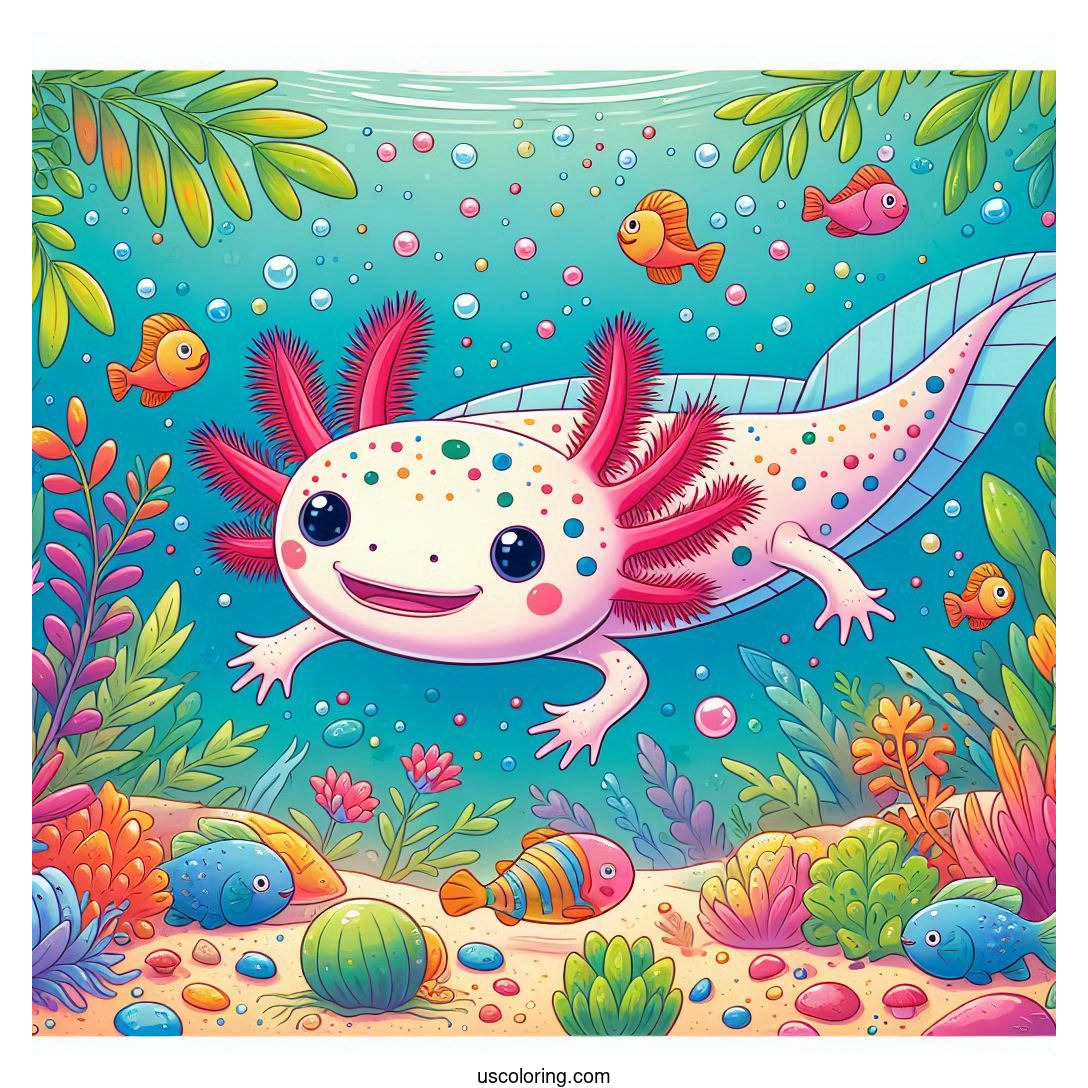 axolotl coloring pages feature image