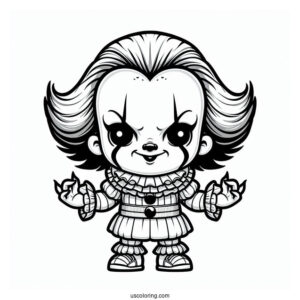 Frightening Chibi Pennywise Coloring Sheet