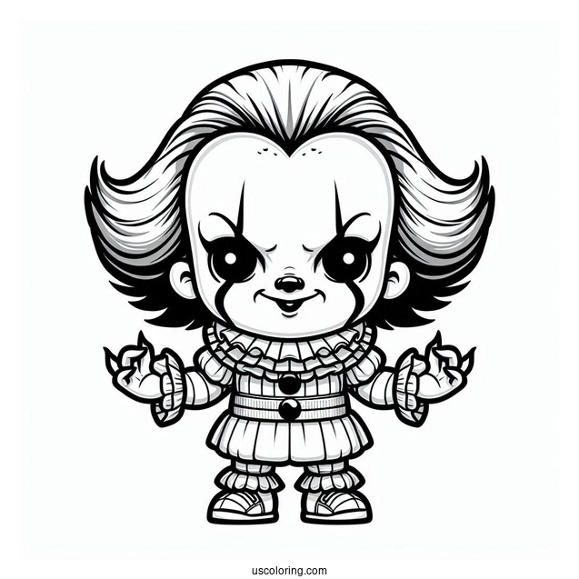 Frightening Chibi Pennywise Coloring Sheet
