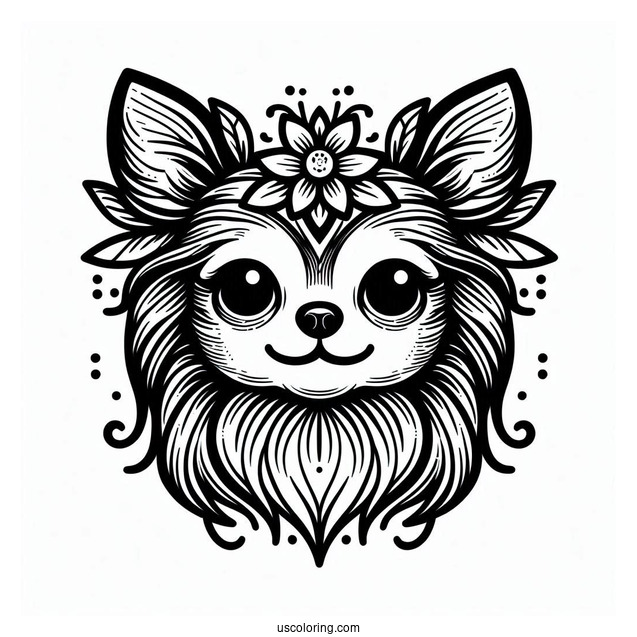 Simple Apple Head Chihuahua Coloring Page