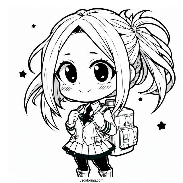 My Hero Academia Coloring Page Of Cute Chibi Eri