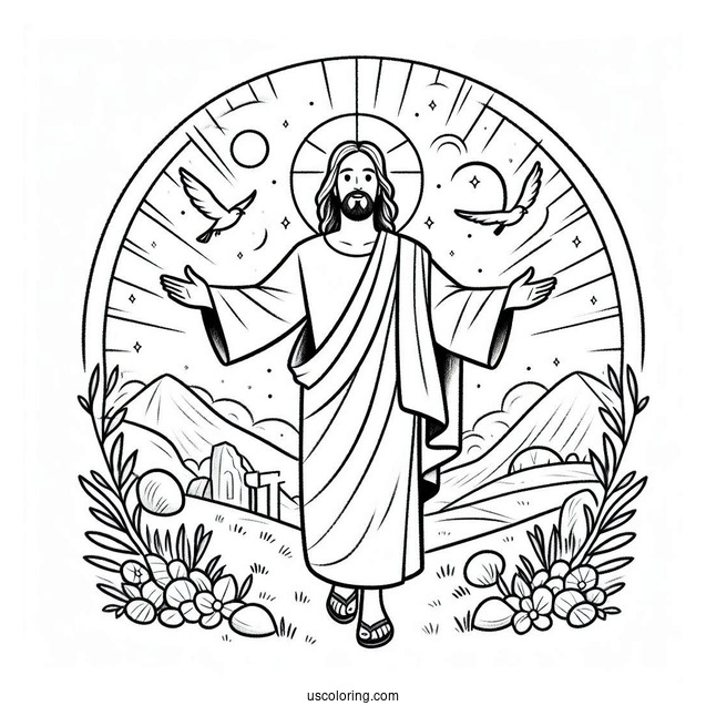 Jesus He Is Risen Coloring For Preschoolers