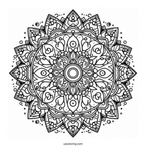 Pizza Mandala Coloring Page
