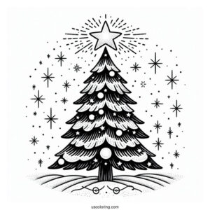 Christmas Tree With Large Star Light