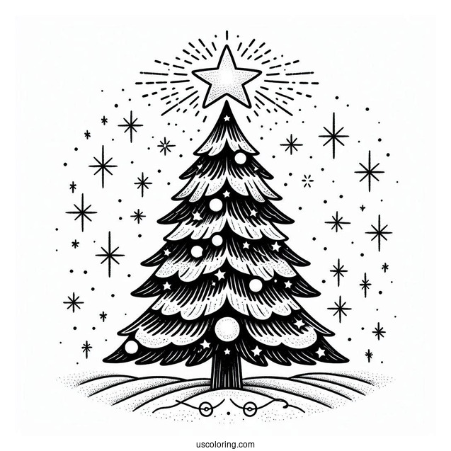 Christmas Tree With Large Star Light