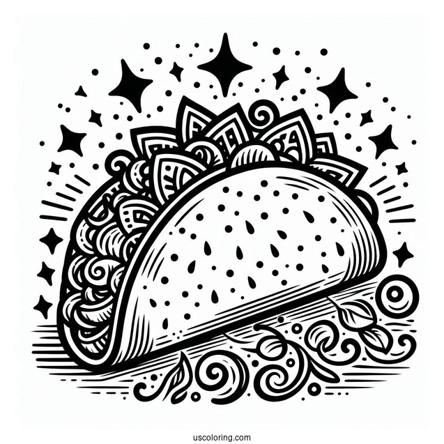 Taco Coloring Page Bell Logo