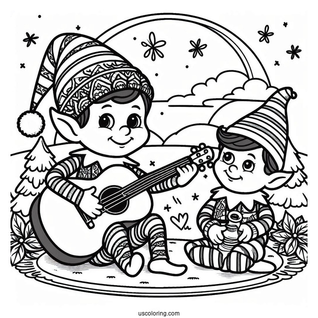 Groovy Looking Elf On The Shelf To Color