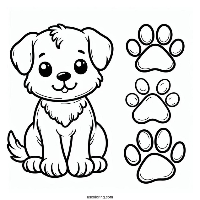 Paw Prints For Preschoolers To Color