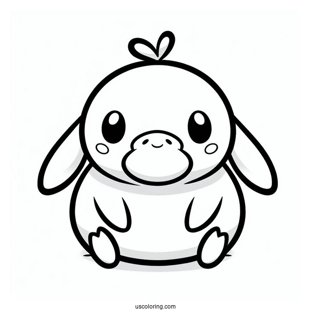 Cute Chibi Psyduck Coloring Page