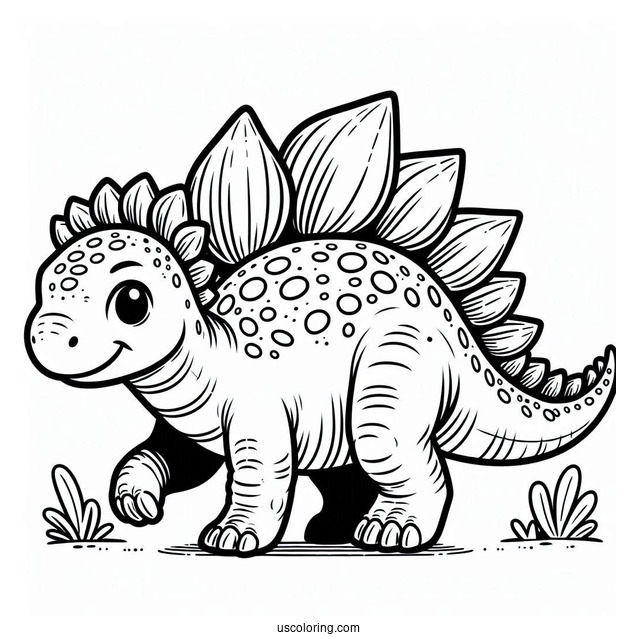 Large Stegosaurus Coloring Page Walking