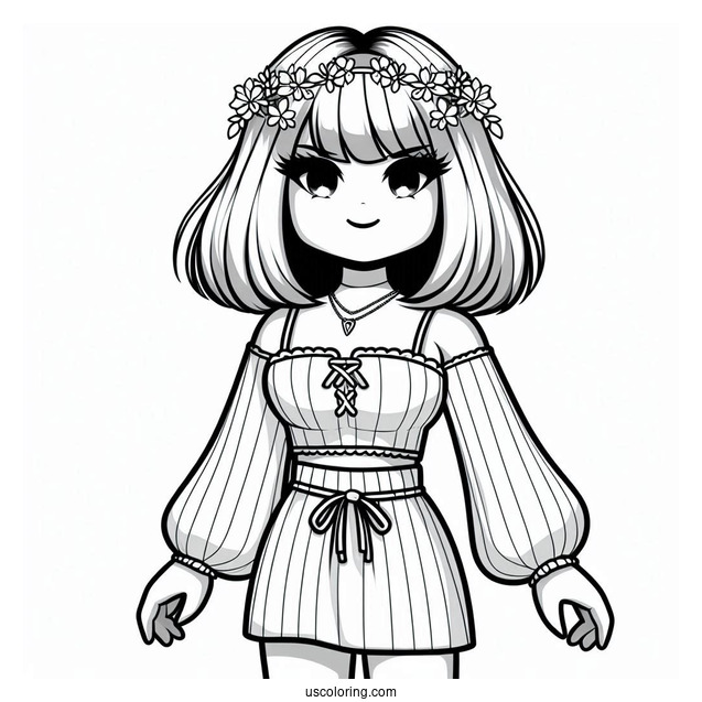 Girl Roblox Character Coloring Page