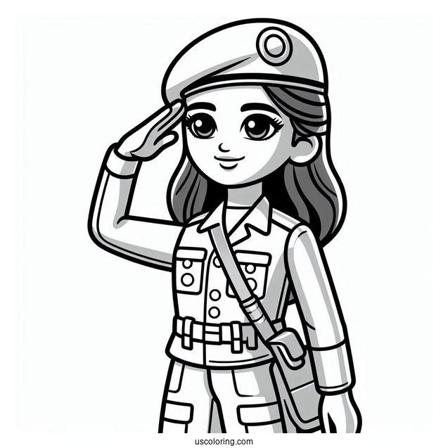 Plastic Toy Soldier Coloring Page Saluting