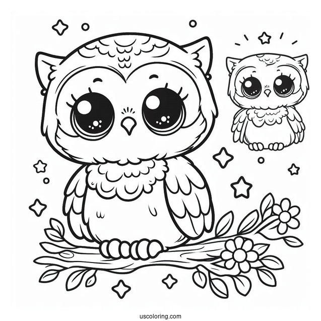 Coloring Sheet Of Baby Owl To Color