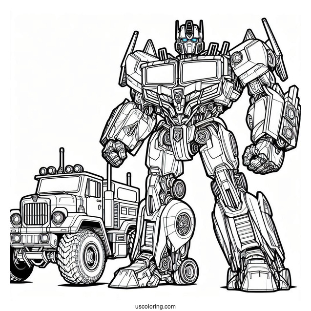 Optimus Prime And Bumblebee Rescue Bots Coloring Page