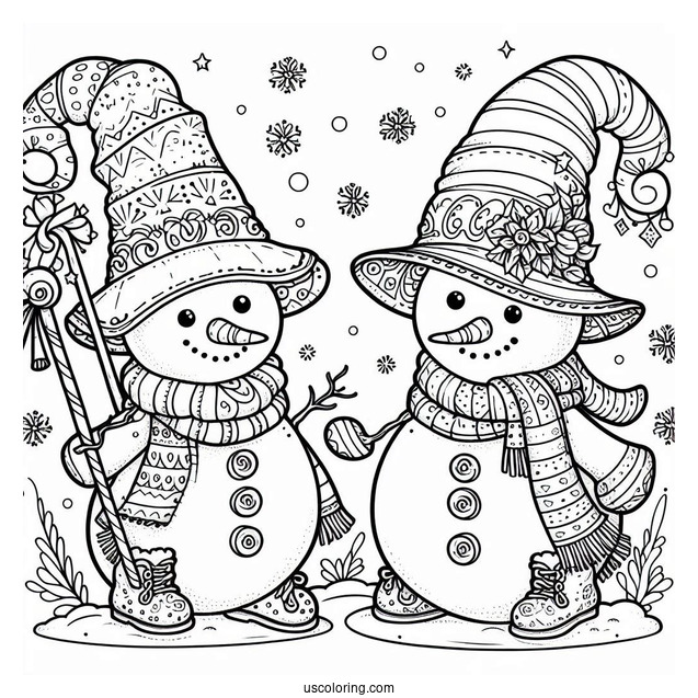 Magical Looking Young Snowman To Color