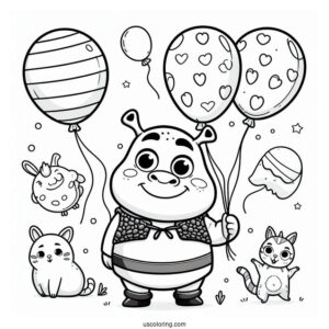 Animal Balloons From Shrek To Color