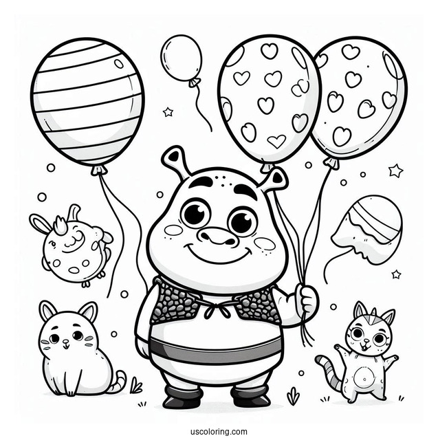Animal Balloons From Shrek To Color
