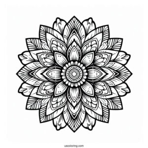 Flower Coloring Pages Of Intricate Daisy Mandala