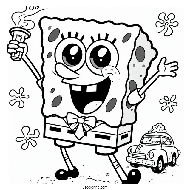Easy SpongeBob SquarePants Coloring Page For Kids