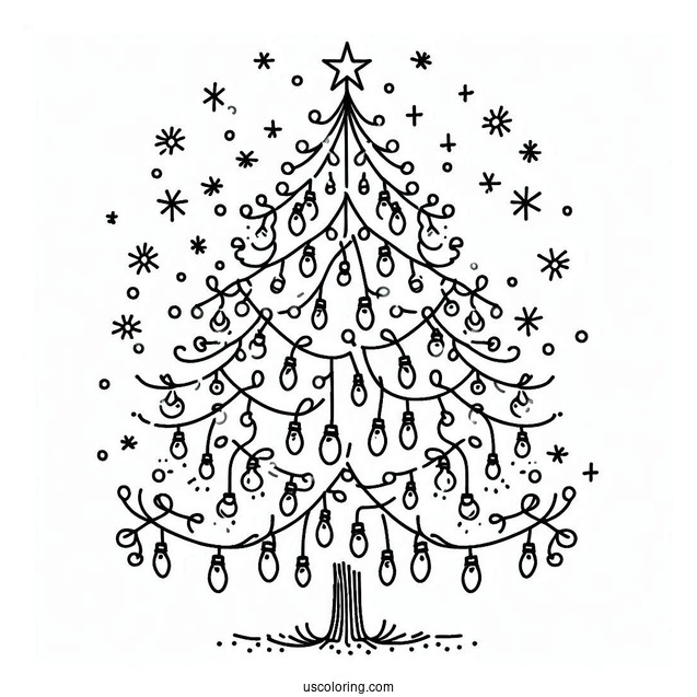 Christmas Lights In The Shape Of a Tree