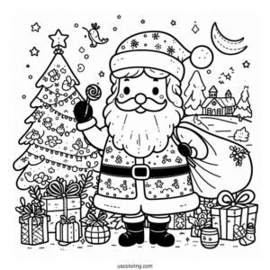 Ho Ho Ho Santa Coloring Page For Kids