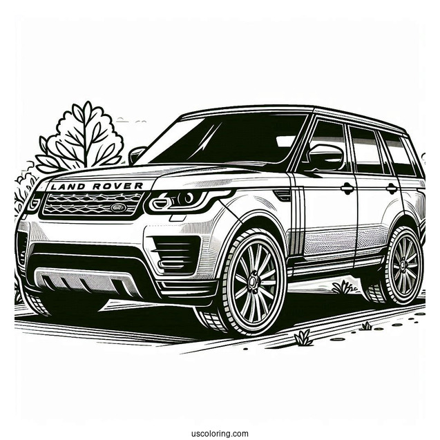 Land Rover SUV Coloring Page