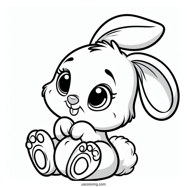 Thumper Rabbit Coloring Page For Preschoolers