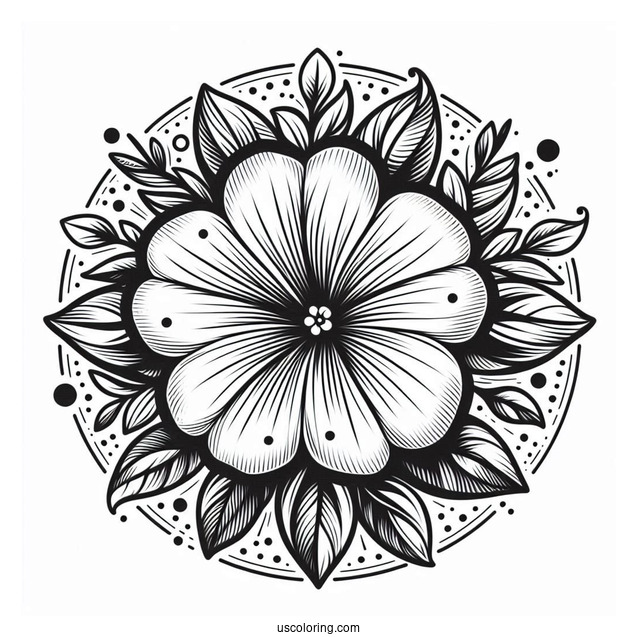Flower Coloring Pages Of Simple Petunia Mandala