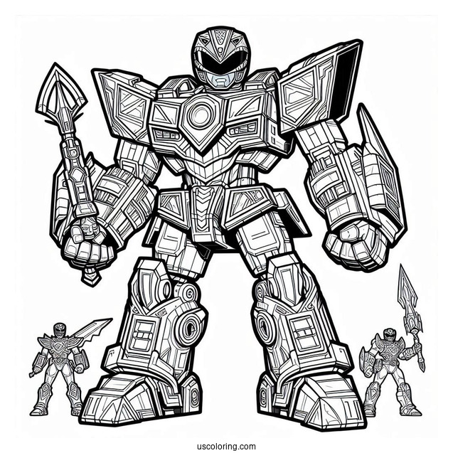 Detailed Power Rangers Megazord Coloring Sheet