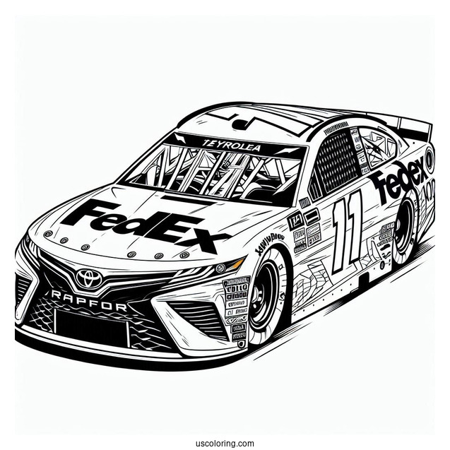 No 11 FedEx Toyota Racing No 24 Raptor Chevrolet NASCAR Coloring Page