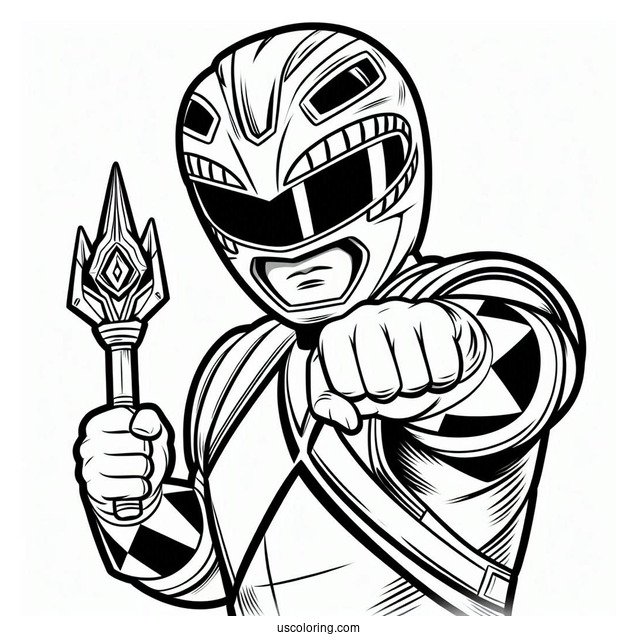 Coloring Page Of Tommy Oliver Green Power Ranger