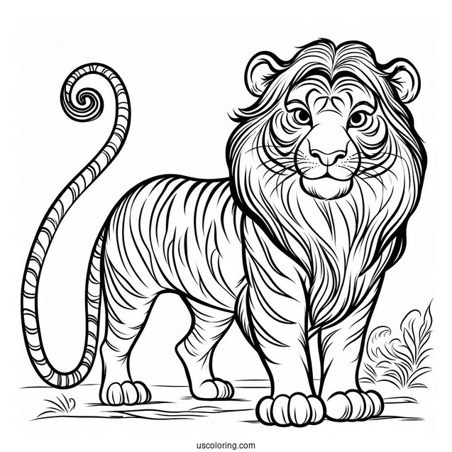 Jungle Book Coloring Page Of Easy Outline Of Shere Khan