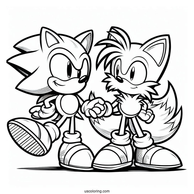 Sonic And Tails Coloring Sheet