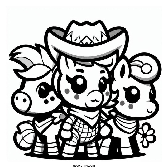 Colt, Shelly, And Poco Brawl Stars Coloring Page