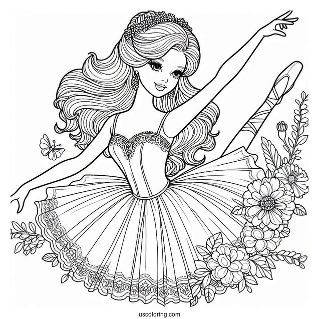 Ballerina Barbie Coloring PAge