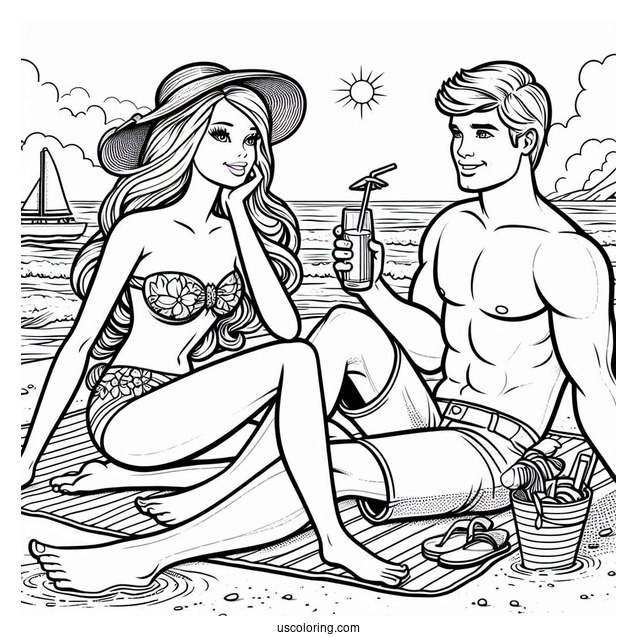 Ken And Barbie At The Beach